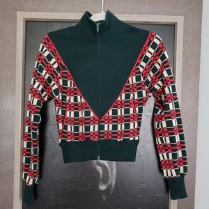 Fun cropped zip up sweater